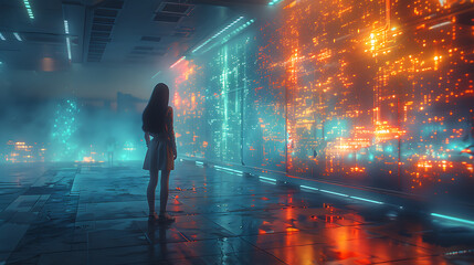 Fototapeta premium Future Workplace: AI Collaboration & Robotics