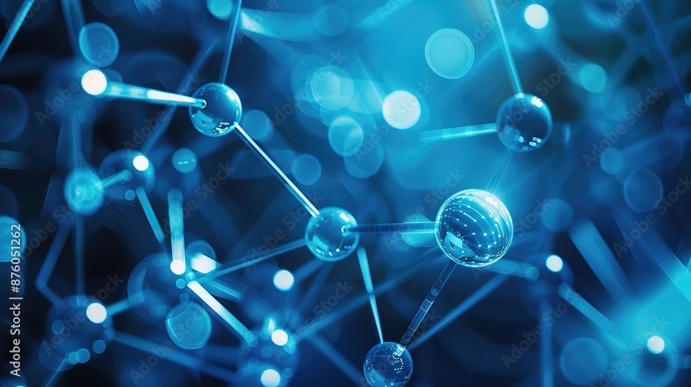 Poster technological connectivity: abstract network of interconnected spheres