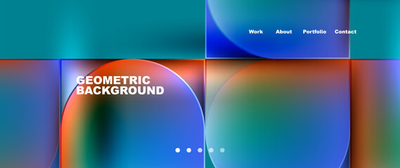 Geometric abstract glassmorphism with circles and squares. Vector Illustration For Wallpaper, Banner, Background, Card, Book Illustration, landing page