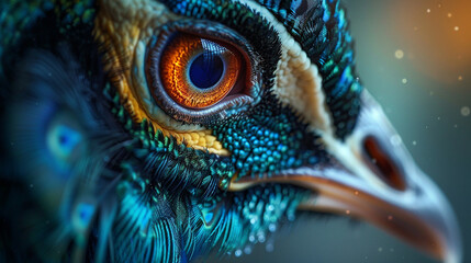 Obraz premium Peacock eye. Background. AI generated