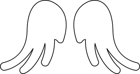 Wings icon. Angel Wings Black silhouette. Set of hand drawn bird or angel wings. Wings Collection - Vector illustration.