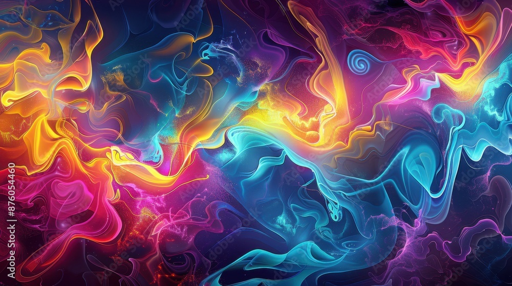 Poster abstract wallpaper design featuring a mesmerizing blend of vibrant colors and intricate patterns. th