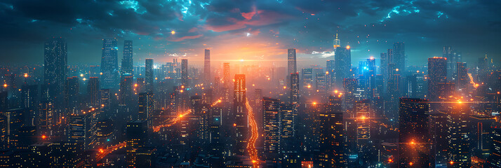 Obraz premium Serenity in a Futuristic Metropolis
