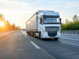 Commercial truck driving on highway