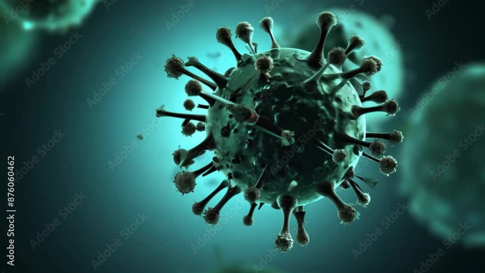 Poster virus under microscope generative ai