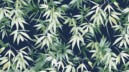 Naklejka premium Zen-like bamboo leaves pattern for tranquility