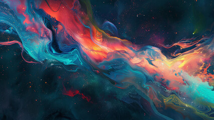 Fototapeta premium Vibrant Fusion Abstract: A Dynamic Background & Wallart for Contemporary Wallpaper Design