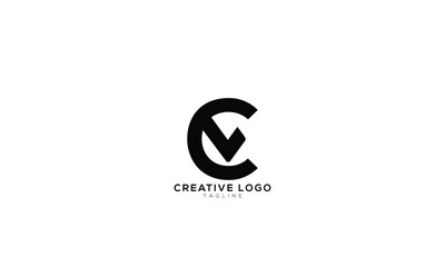 CV VC Abstract initial monogram letter alphabet logo design