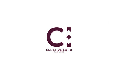 CI Abstract initial monogram letter alphabet logo design