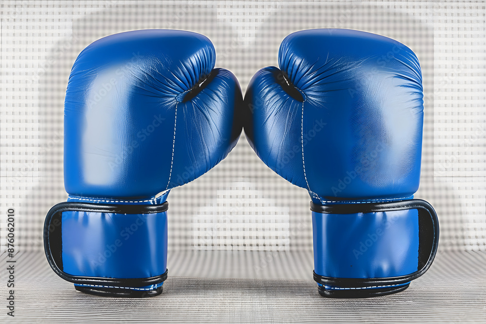 Wall mural blue boxing gloves isolated on transparent background