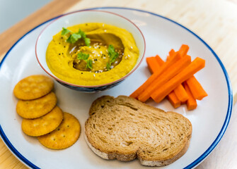 Nutritious and savory chickpea porridge with carrots