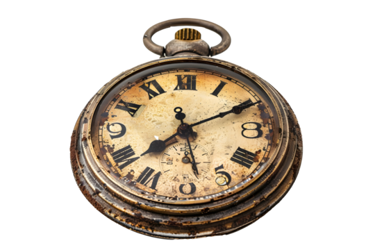 vintage pocket watch isolated png transparent background - Powered by Adobe
