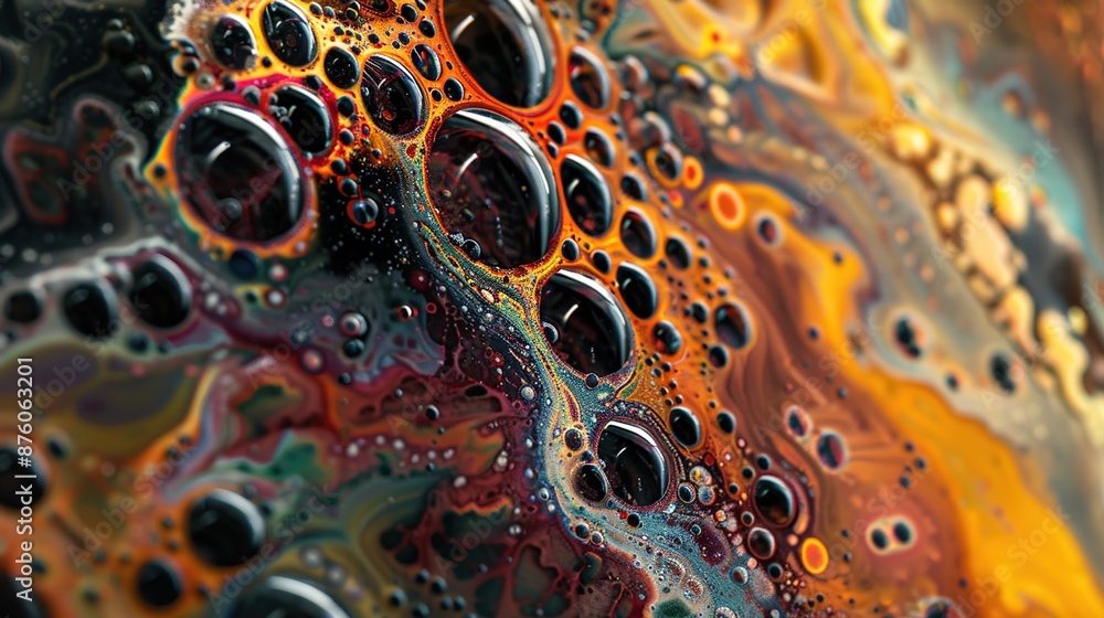 Poster intricate macro abstract print showing artistic composition and detail