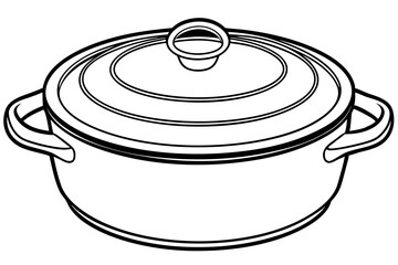 Line art of dutch oven vector illustration