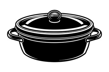 Silhouette of Dutch oven  vector illustration