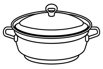 Line art of dutch oven vector illustration