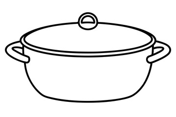Line art of dutch oven vector illustration