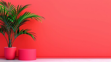 Bright and bold complementary color with a simple geometric podium mockup, perfect for creating balanced and engaging visuals for advertising presentations. Clean and Clear Color, Realistic Photo, ,