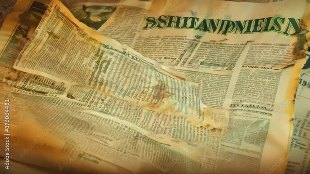 Poster old newspaper texture background generative ai