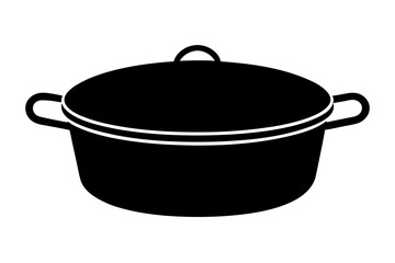 Silhouette of Dutch oven  vector illustration