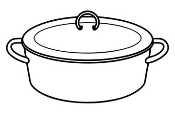 Line art of dutch oven vector illustration