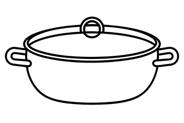 Line art of dutch oven vector illustration