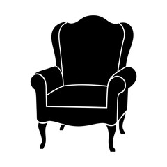 Armchair silhouette vector illustration 