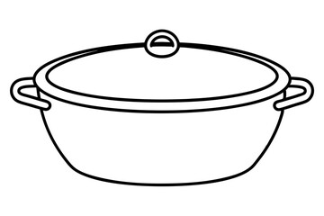 Line art of dutch oven vector illustration