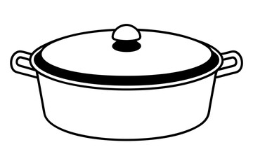 Line art of dutch oven vector illustration