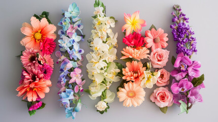Create unique decorations with real flowers arranged in the shape of letters. This collection of vibrant flower fonts is perfect for spring, summer, and other special occasions.
