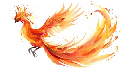 Obraz premium Fiery Phoenix in Flight