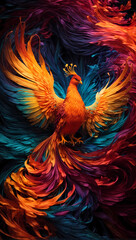 Elegant abstract background concept with fantastic colorful bird