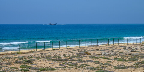 Obraz premium Nea Paphos Archeological Park and lighthouse, Paphos, Cyprus