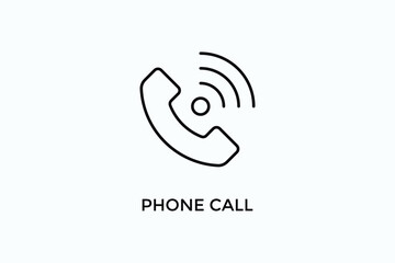 Phone Call Vector Icon Or Logo Illustration