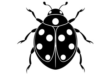 Silhouette of ladybug vector illustration