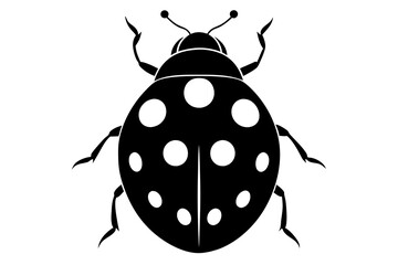 Silhouette of ladybug vector illustration