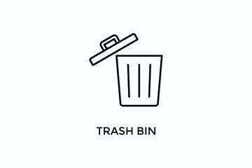 Trash Bin Vector Icon Or Logo Illustration