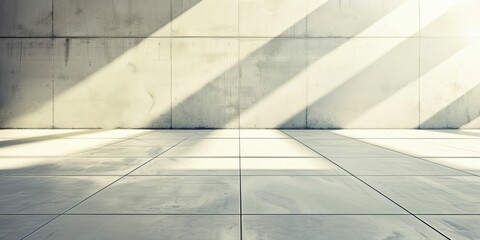 Minimalist Concrete Wall with Sunlight Shadows. Generative ai