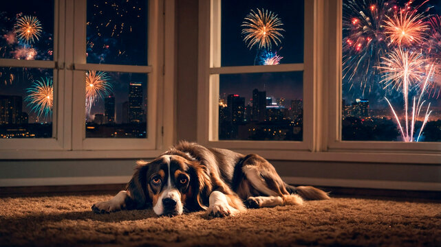 Medo e Ansiedade: C&atilde;o Sofrendo com Fogos de Artif&iacute;cio