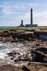 Phare de Gatteville, sur la Pointe de Barfleur, depuis les rochers le long de la Route du Phare