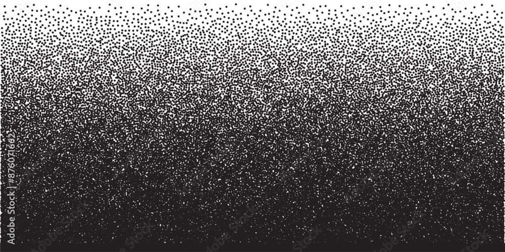 Poster grain noise black dots pattern with gradient. grainy fade background. abstract stipple halftone vect