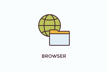 Browser Vector Icon Or Logo Illustration