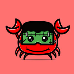 Cute cartoon crab White fanhelsing mask
