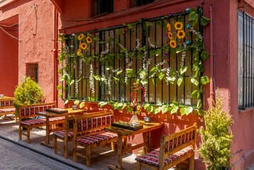 A shisha cafe in the colorful neighborhood of Balat in Istanbul