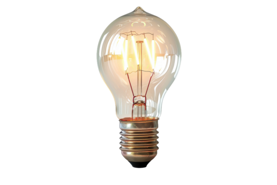 Bright glowing bulb design isolated on transparent background