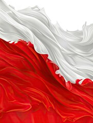 red and white banner design, indonesian independence day, realistic, copy space - generative ai