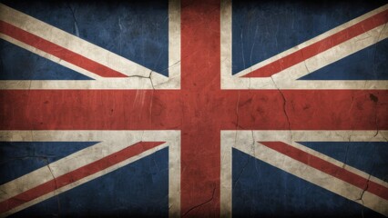 Fototapeta premium Vintage British Union Jack Flag with Weathered Texture