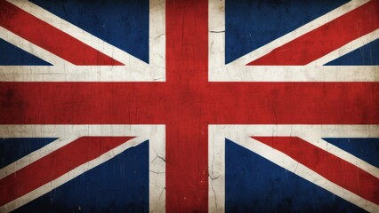 Fototapeta premium Vintage British Union Jack Flag with Weathered Texture