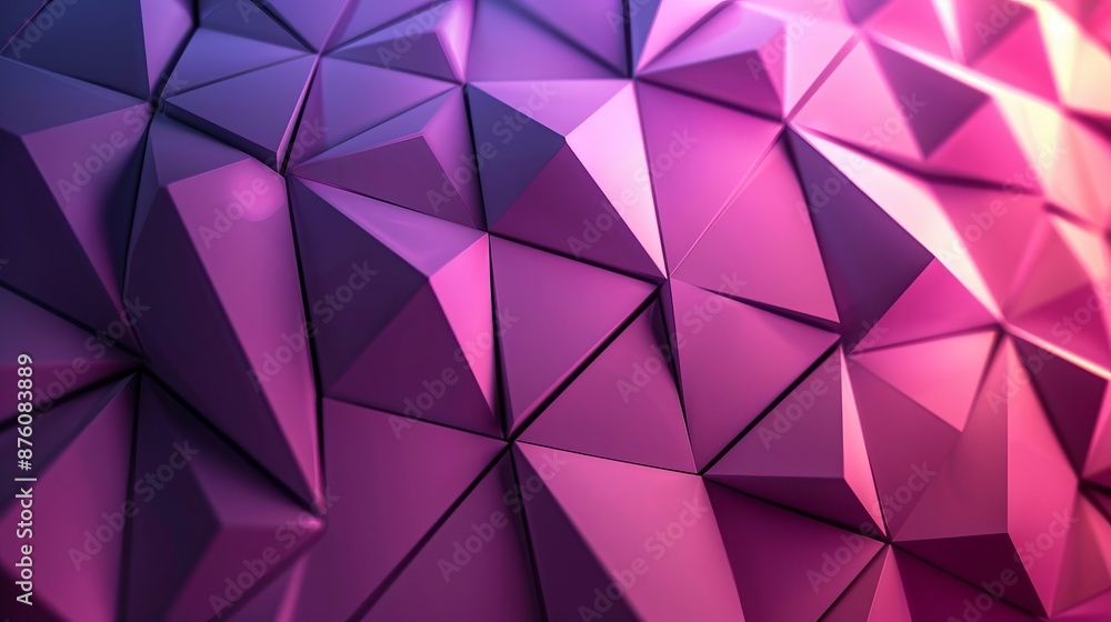 Aufkleber abstract geometric pattern with pink and purple triangular shapes and soft lighting
