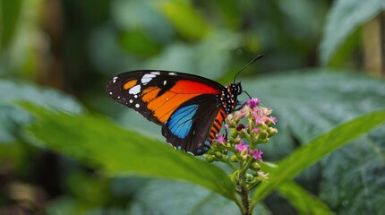 Naklejka premium Vibrant Butterfly on Flower